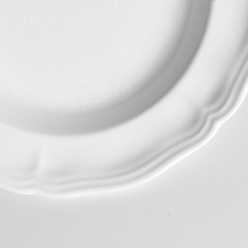 ヴィンテージ深皿 ロンシャン 花リム ホワイト C