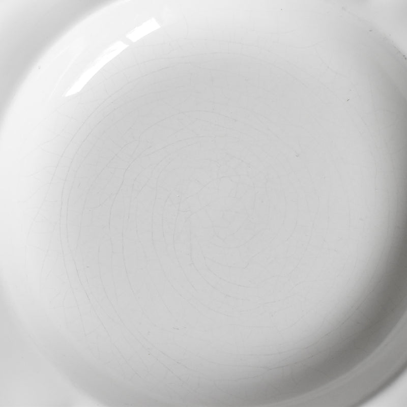 ヴィンテージ深皿 ロンシャン 花リム ホワイト C