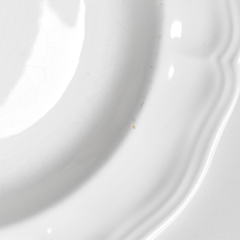 ヴィンテージ深皿 ロンシャン 花リム ホワイト C