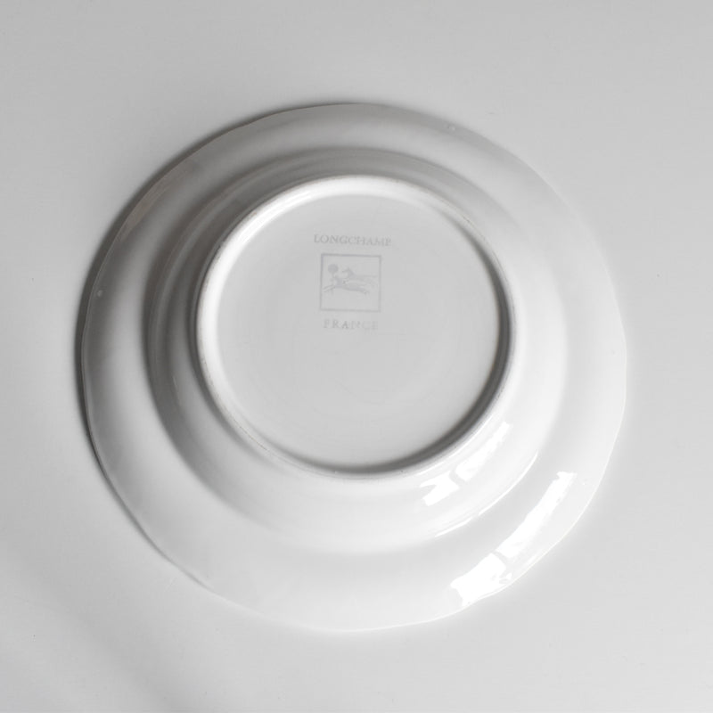 ヴィンテージ深皿 ロンシャン 花リム ホワイト C