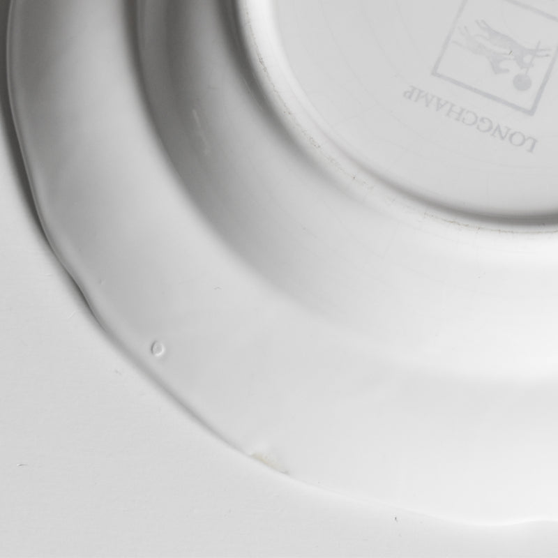 ヴィンテージ深皿 ロンシャン 花リム ホワイト C