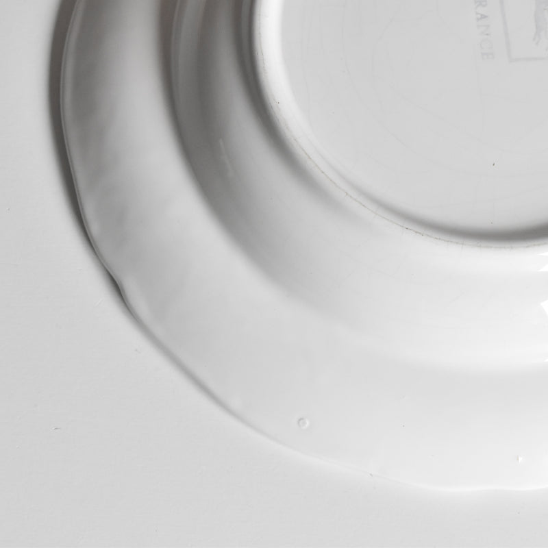 ヴィンテージ深皿 ロンシャン 花リム ホワイト C