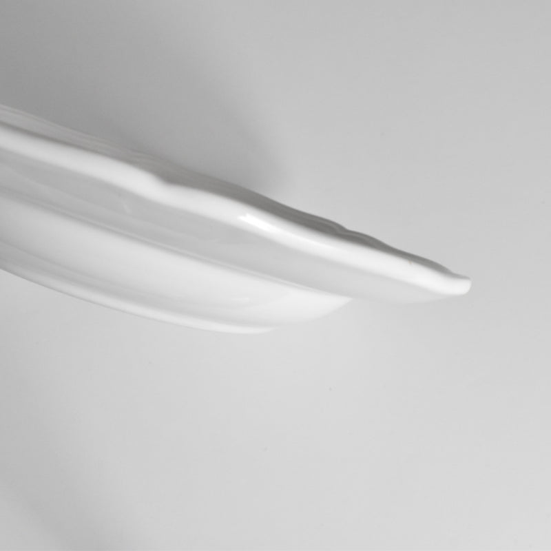 ヴィンテージ深皿 ロンシャン 花リム ホワイト C