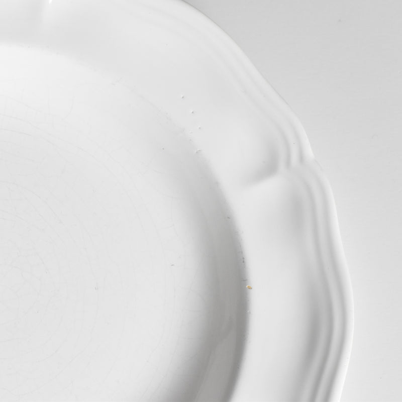 ヴィンテージ深皿 ロンシャン 花リム ホワイト C