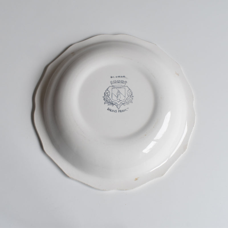 Vintage Deep Plate Saran White A