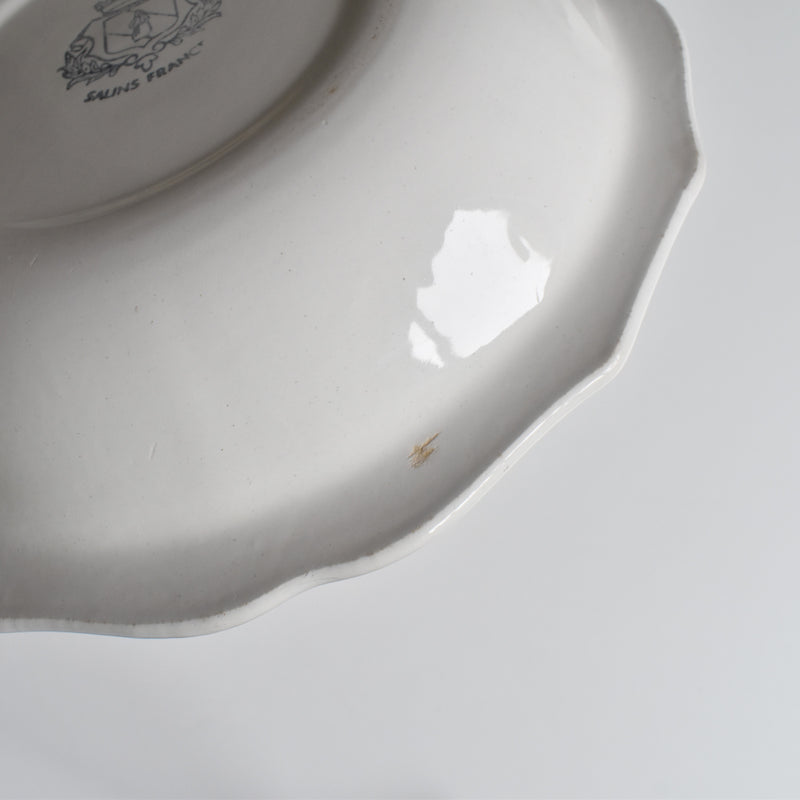 Vintage Deep Plate Saran White A