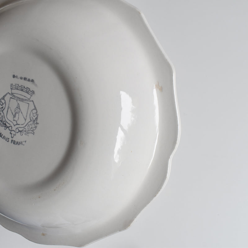 Vintage Deep Plate Saran White A