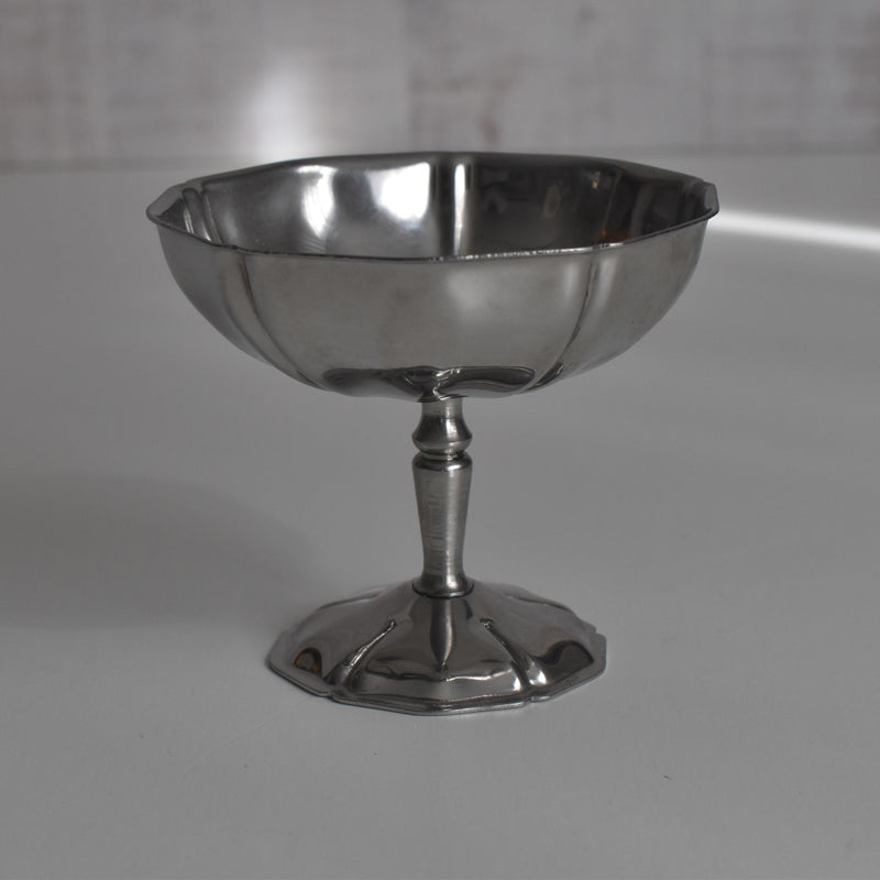 ヴィンテージ ステンレス アイスクリームクープ 花リム