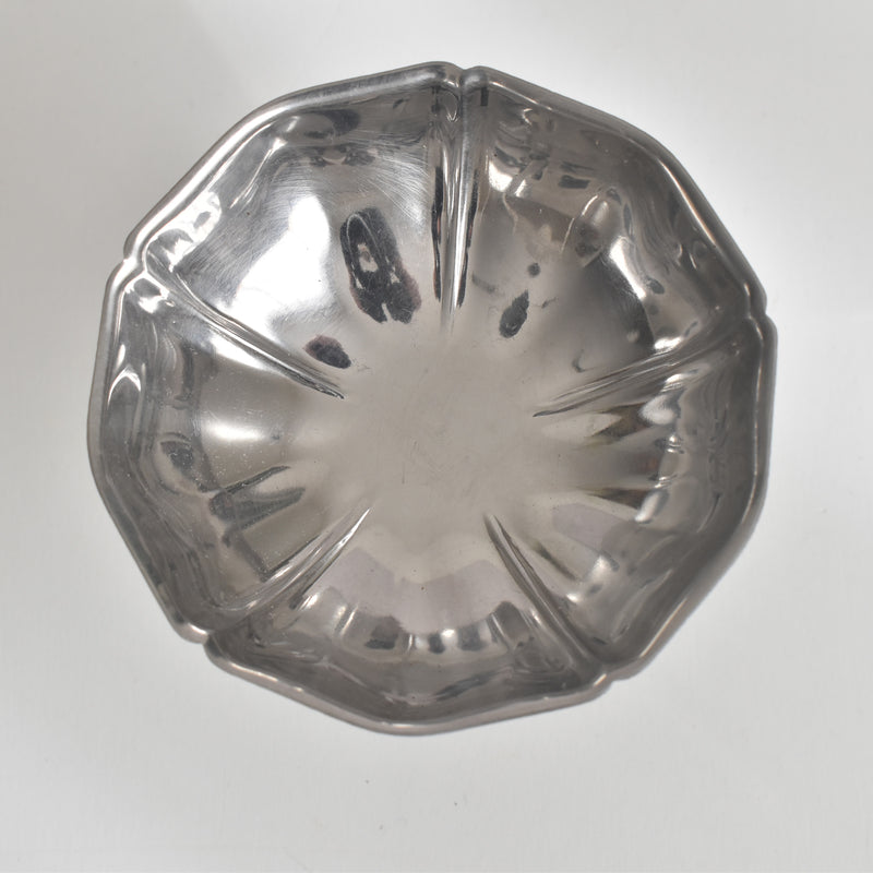 ヴィンテージ ステンレス アイスクリームクープ 花リム