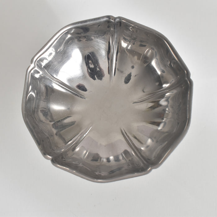 ヴィンテージ ステンレス アイスクリームクープ 花リム