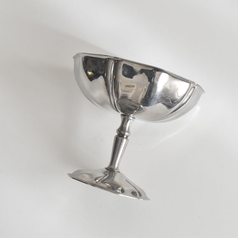 ヴィンテージ ステンレス アイスクリームクープ 花リム