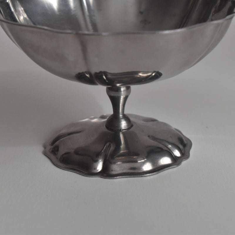 Vintage Stainless Steel Ice Cream Coupe Floral Rim Small