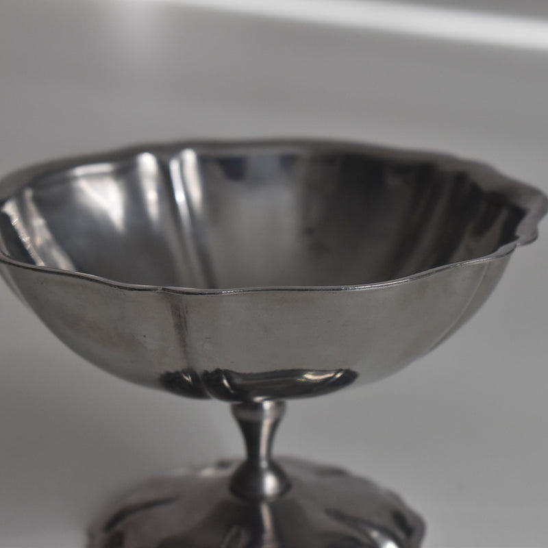 Vintage Stainless Steel Ice Cream Coupe Floral Rim Small