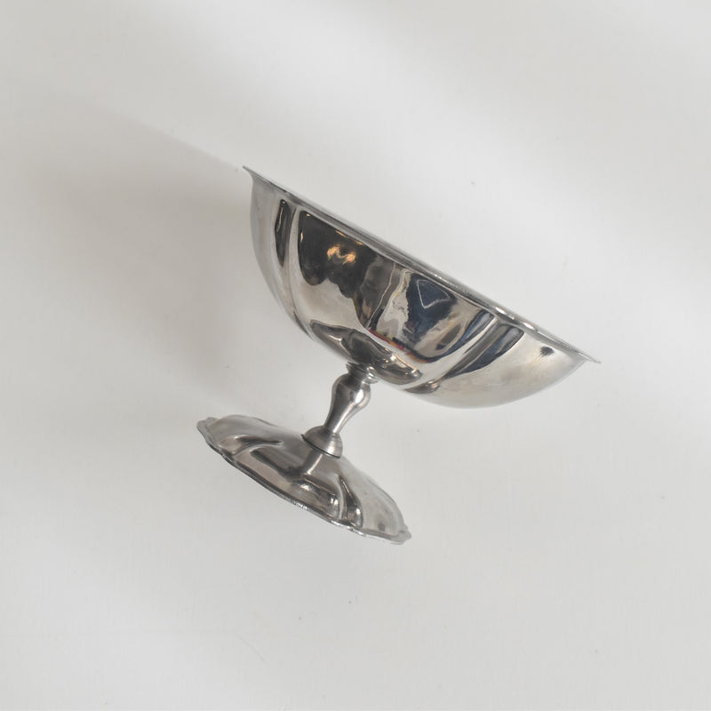 Vintage Stainless Steel Ice Cream Coupe Floral Rim Small