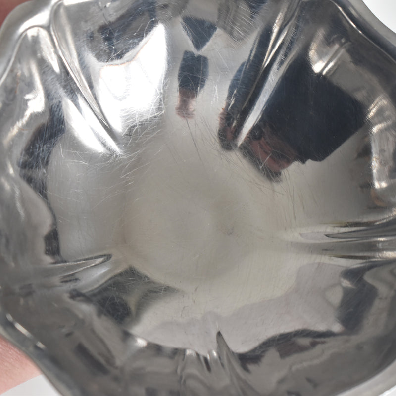 Vintage Stainless Steel Ice Cream Coupe Floral Rim Small