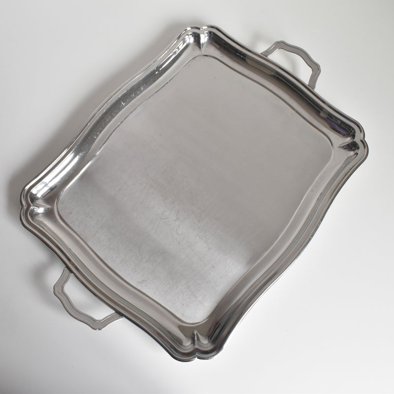 Vintage Stainless Steel Serving Tray