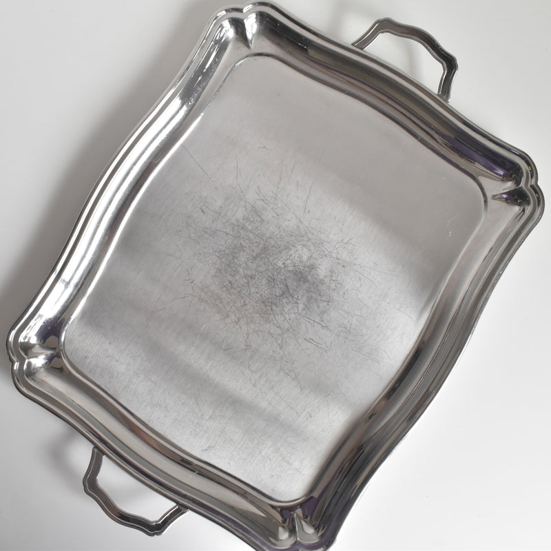 Vintage Stainless Steel Serving Tray