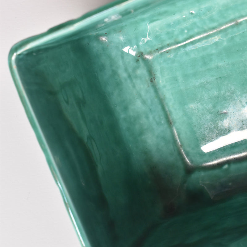 Vintage Box Digoin & Sarreguemines Barbotine Basket Green