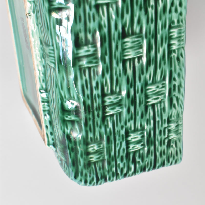 Vintage Box Digoin & Sarreguemines Barbotine Basket Green