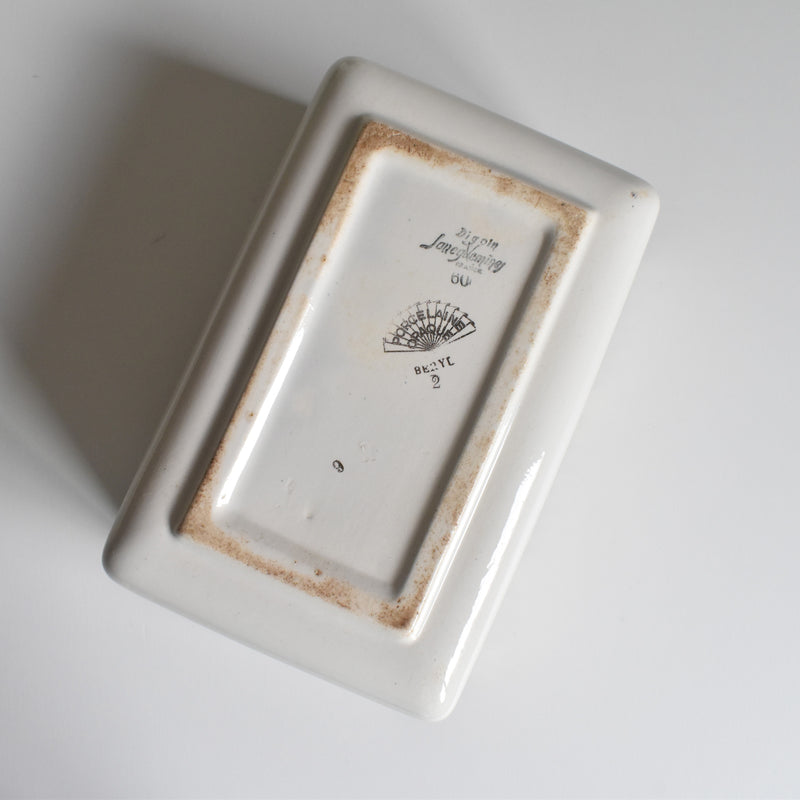 Vintage Box Digoin & Sarreguemines White & Green