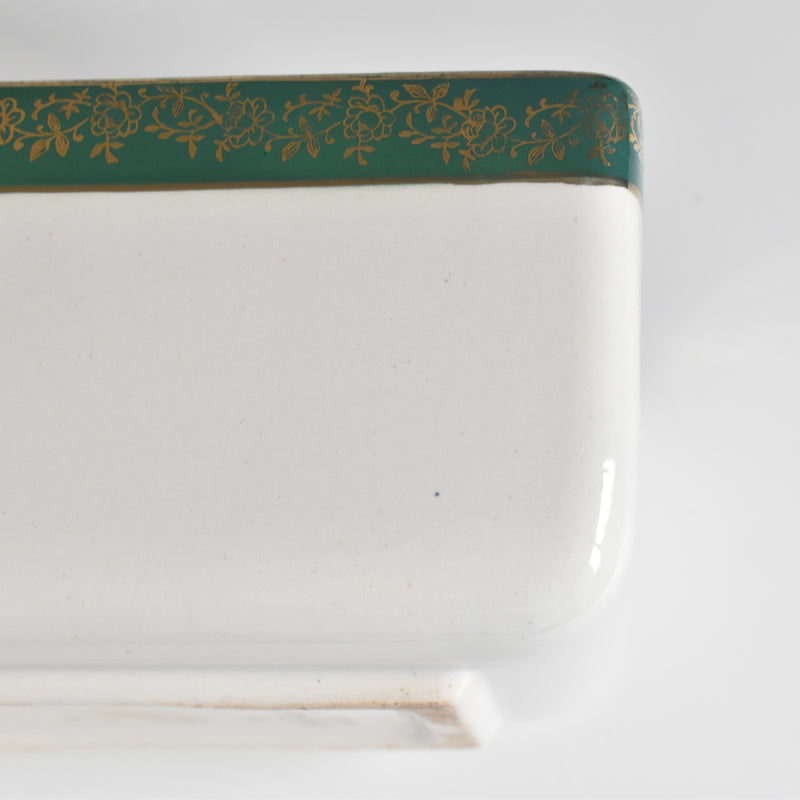 Vintage Box Digoin & Sarreguemines White & Green