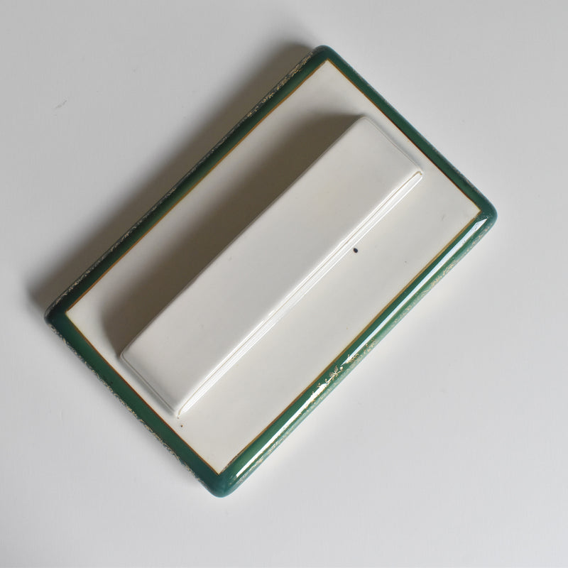 Vintage Box Digoin & Sarreguemines White & Green
