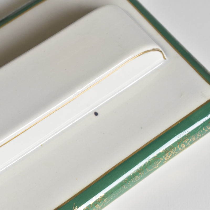 Vintage Box Digoin & Sarreguemines White & Green
