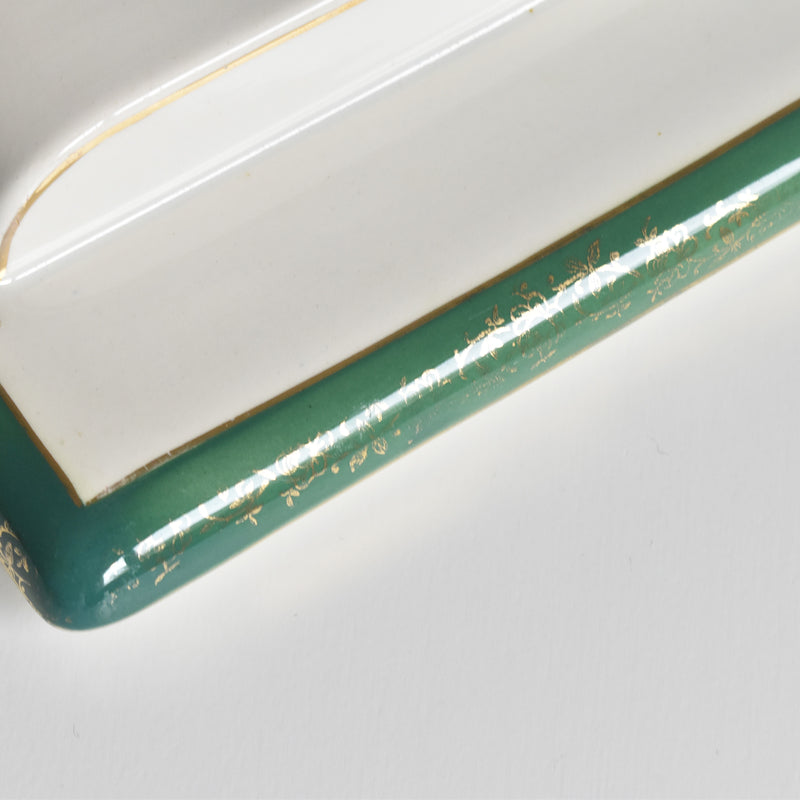 Vintage Box Digoin & Sarreguemines White & Green