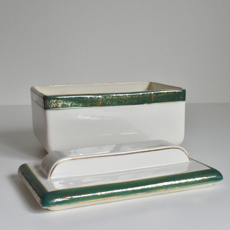 Vintage Box Digoin & Sarreguemines White & Green