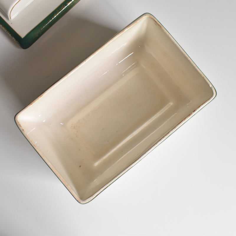 Vintage Box Digoin & Sarreguemines White & Green