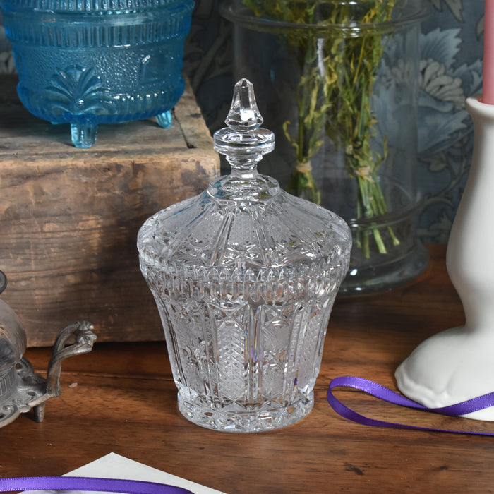 ヴィンテージクリスタルガラス シュガーポット ボヘミアン