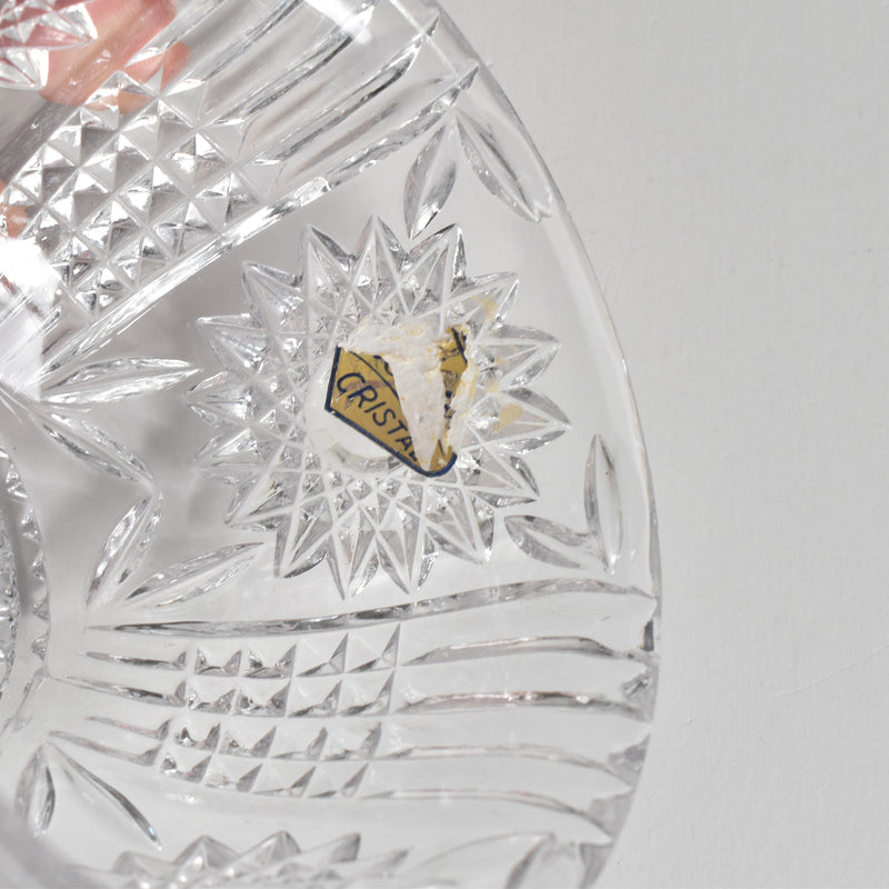 ヴィンテージクリスタルガラス＆金属 シュガーポット