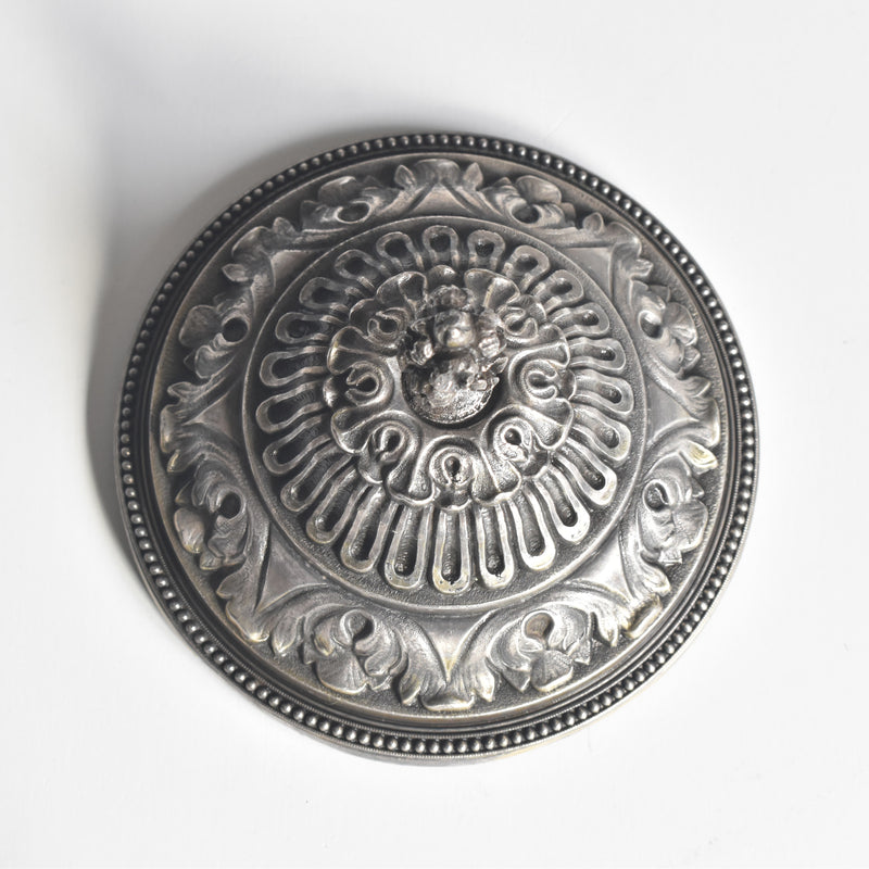 ヴィンテージクリスタルガラス＆金属 シュガーポット