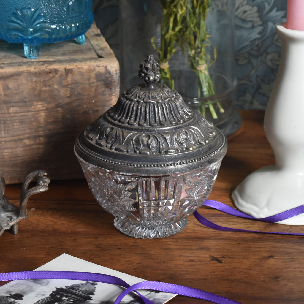 ヴィンテージクリスタルガラス＆金属 シュガーポット — Loane Interior