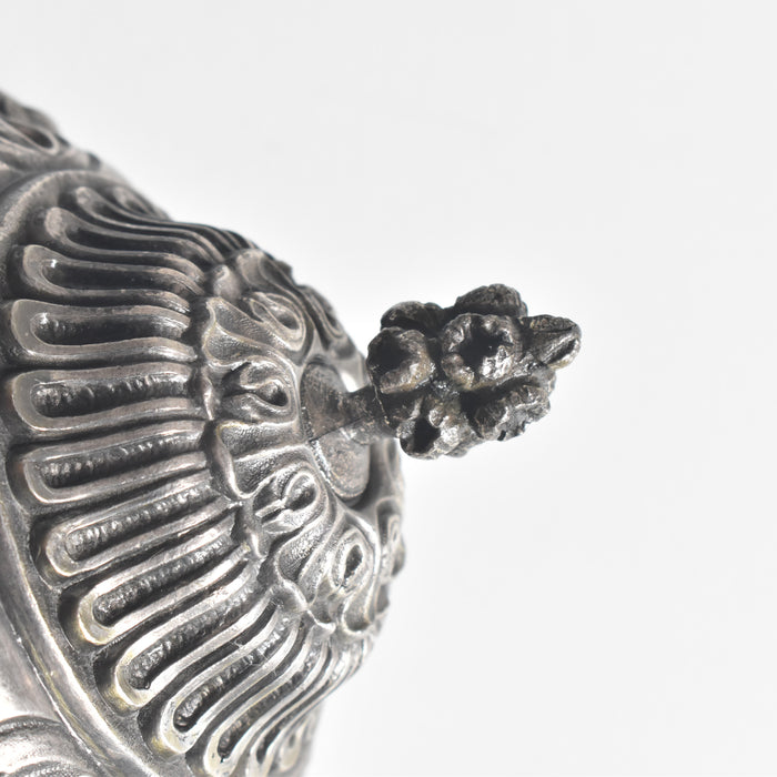 ヴィンテージクリスタルガラス＆金属 シュガーポット