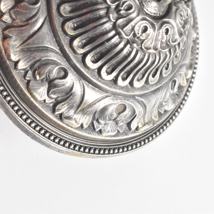 ヴィンテージクリスタルガラス＆金属 シュガーポット