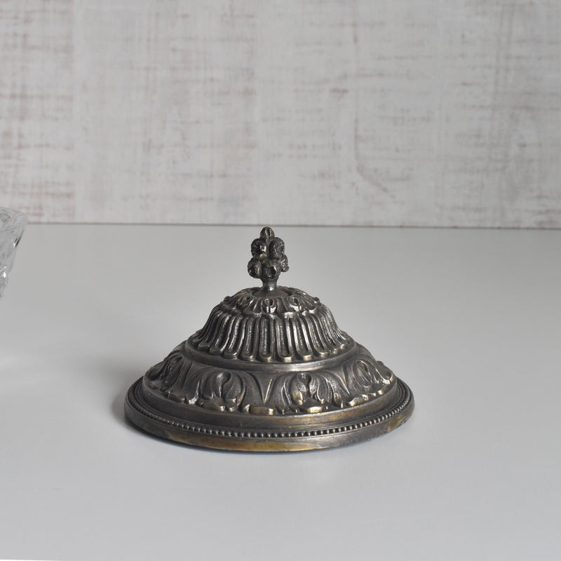 ヴィンテージクリスタルガラス＆金属 シュガーポット