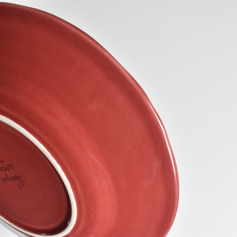 Vintage Dessert Plate, Varages, Red B