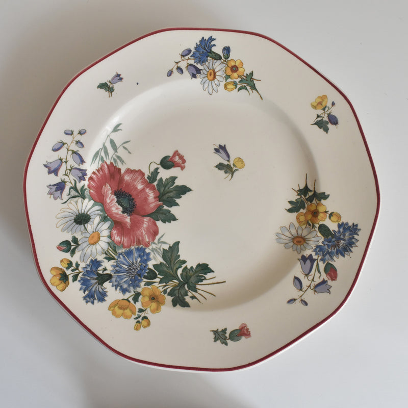Vintage Footed Plate Villeroy & Boch Fleurs des champs A