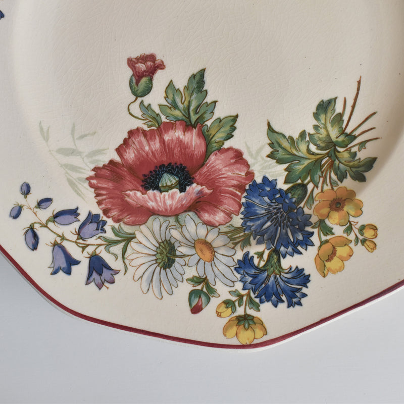 Vintage Footed Plate, Villeroy & Boch Fleurs des champs (B)