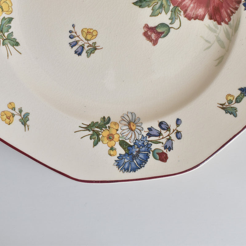 Vintage Footed Plate, Villeroy & Boch Fleurs des champs (B)