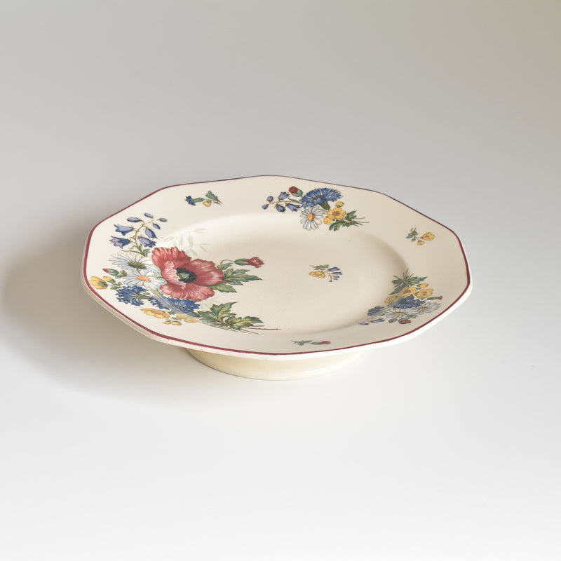 Vintage Footed Plate, Villeroy & Boch Fleurs des champs (B)