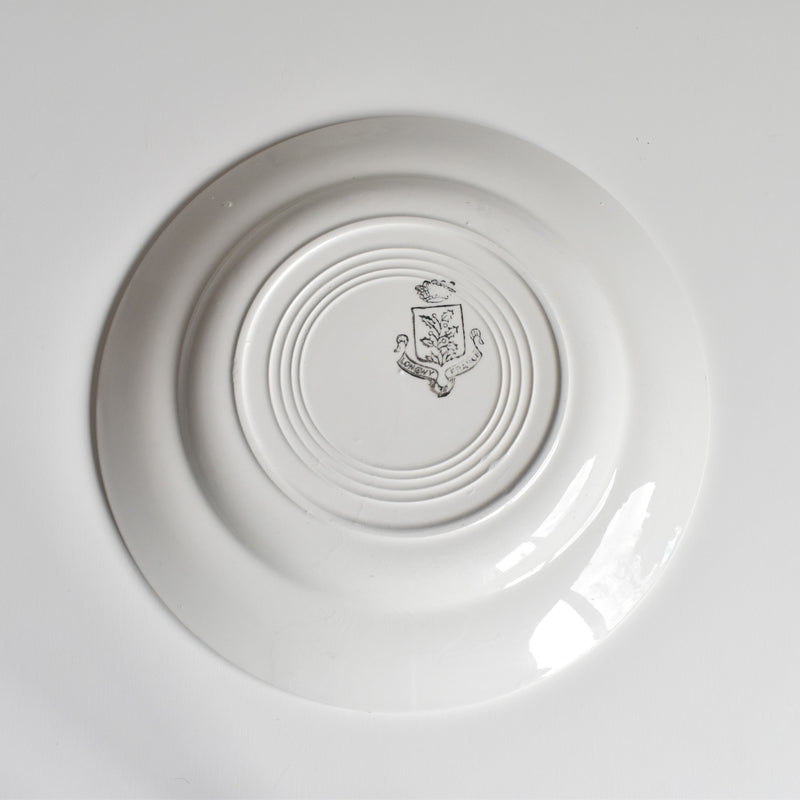 Vintage Plate Longwy White A