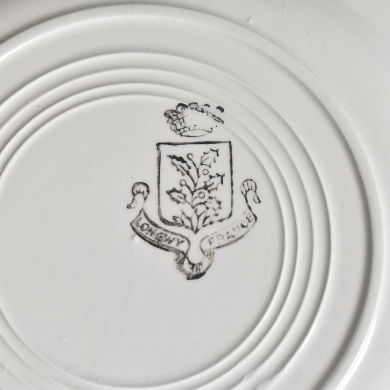 Vintage Plate Longwy White A
