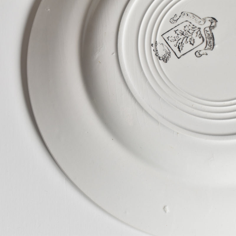 Vintage Plate Longwy White A