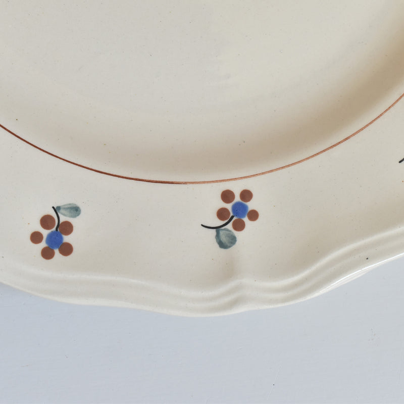 Vintage Footed Plate, Digoin & Sarreguemines "Arromanches" A