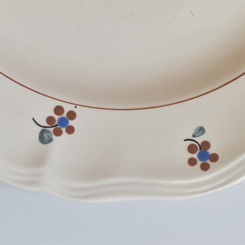 Vintage Footed Plate, Digoin & Sarreguemines "Arromanches" A
