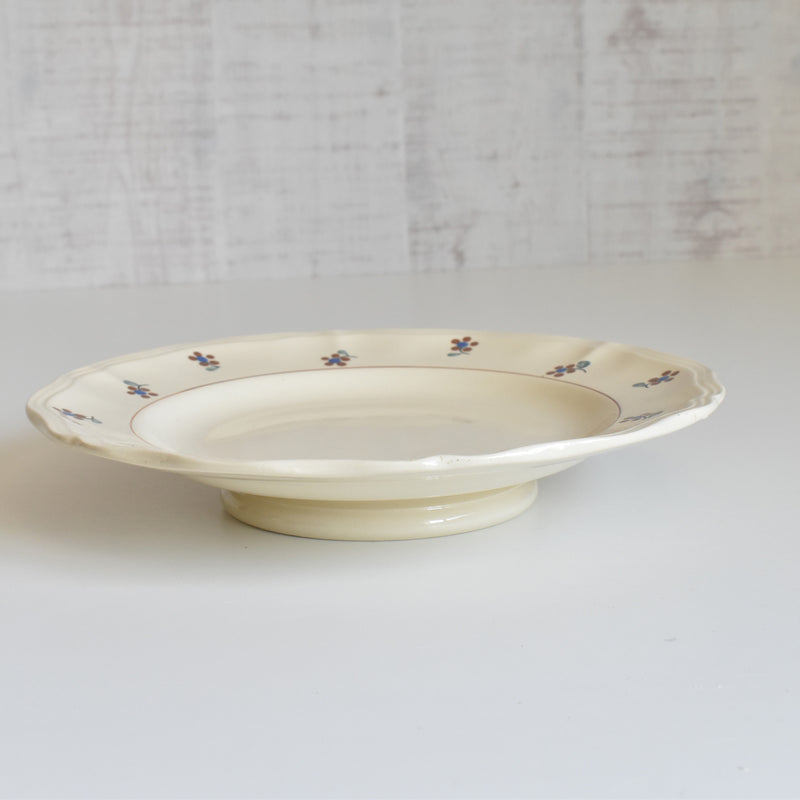 Vintage Footed Plate, Digoin & Sarreguemines "Arromanches" A