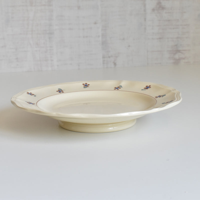 Vintage Footed Plate, Digoin & Sarreguemines "Arromanches" A