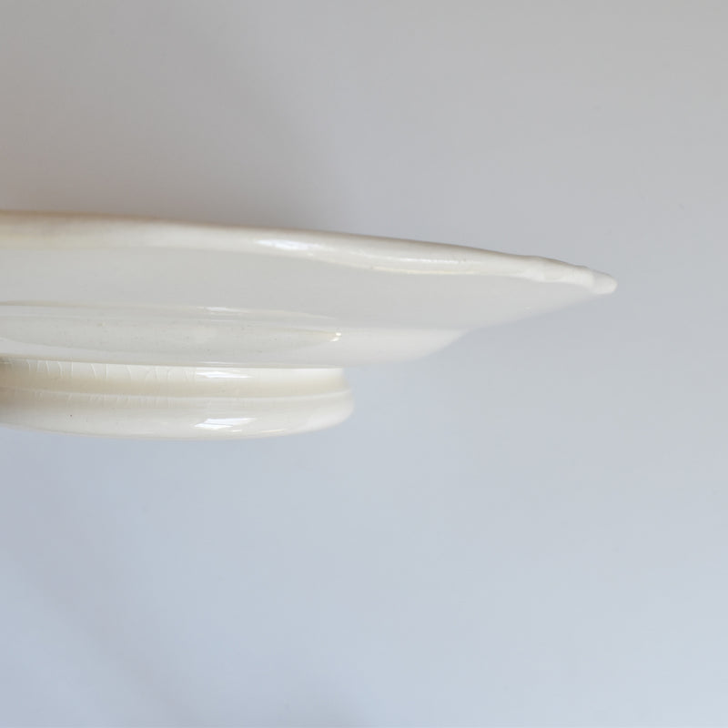 Vintage Pedestal Plate Digoin & Sarreguemines Arromanches B